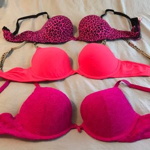 SET OF 3 PINK/Victoria's Secret Bras 34C